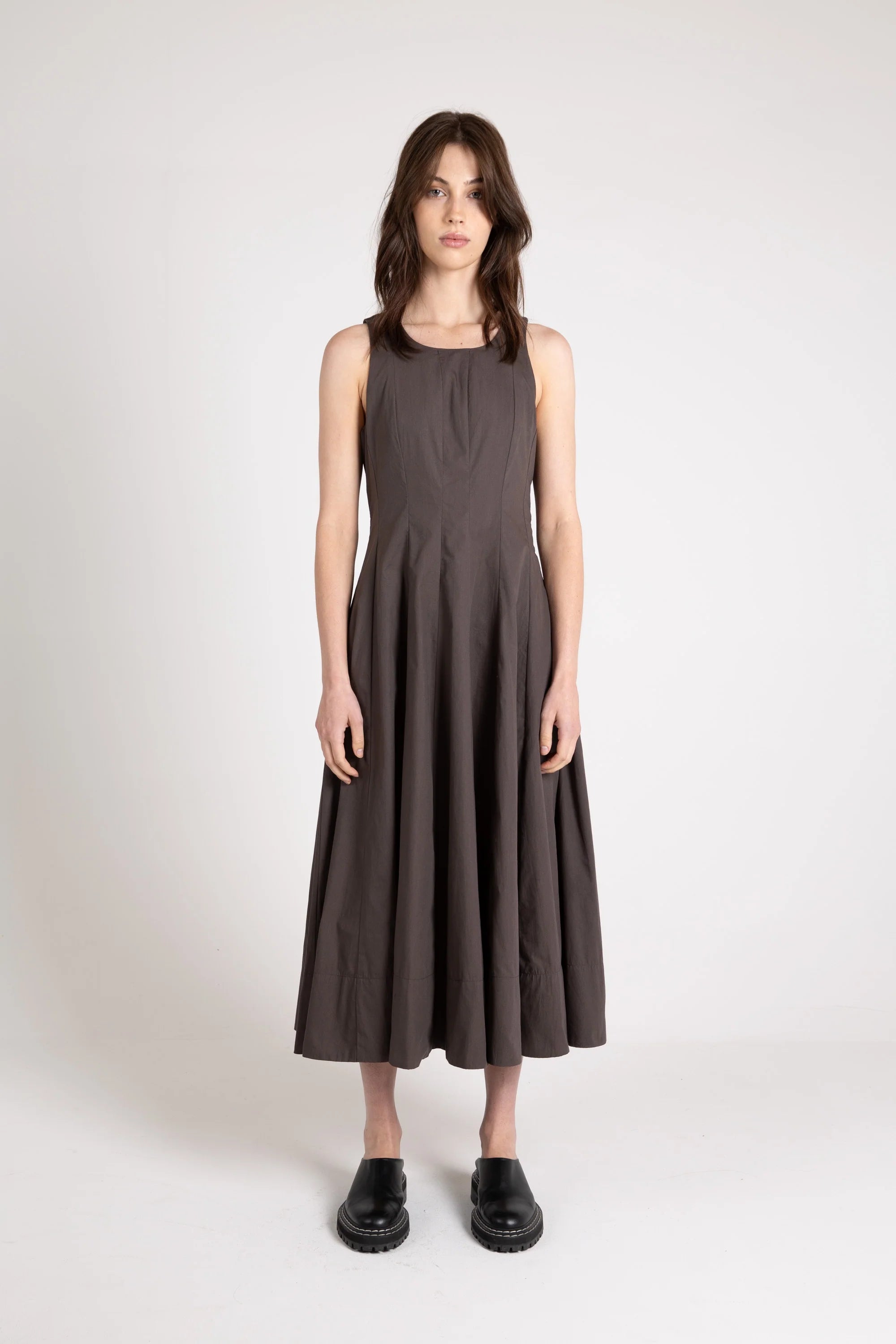 Arc Dress, Poplin, Espresso