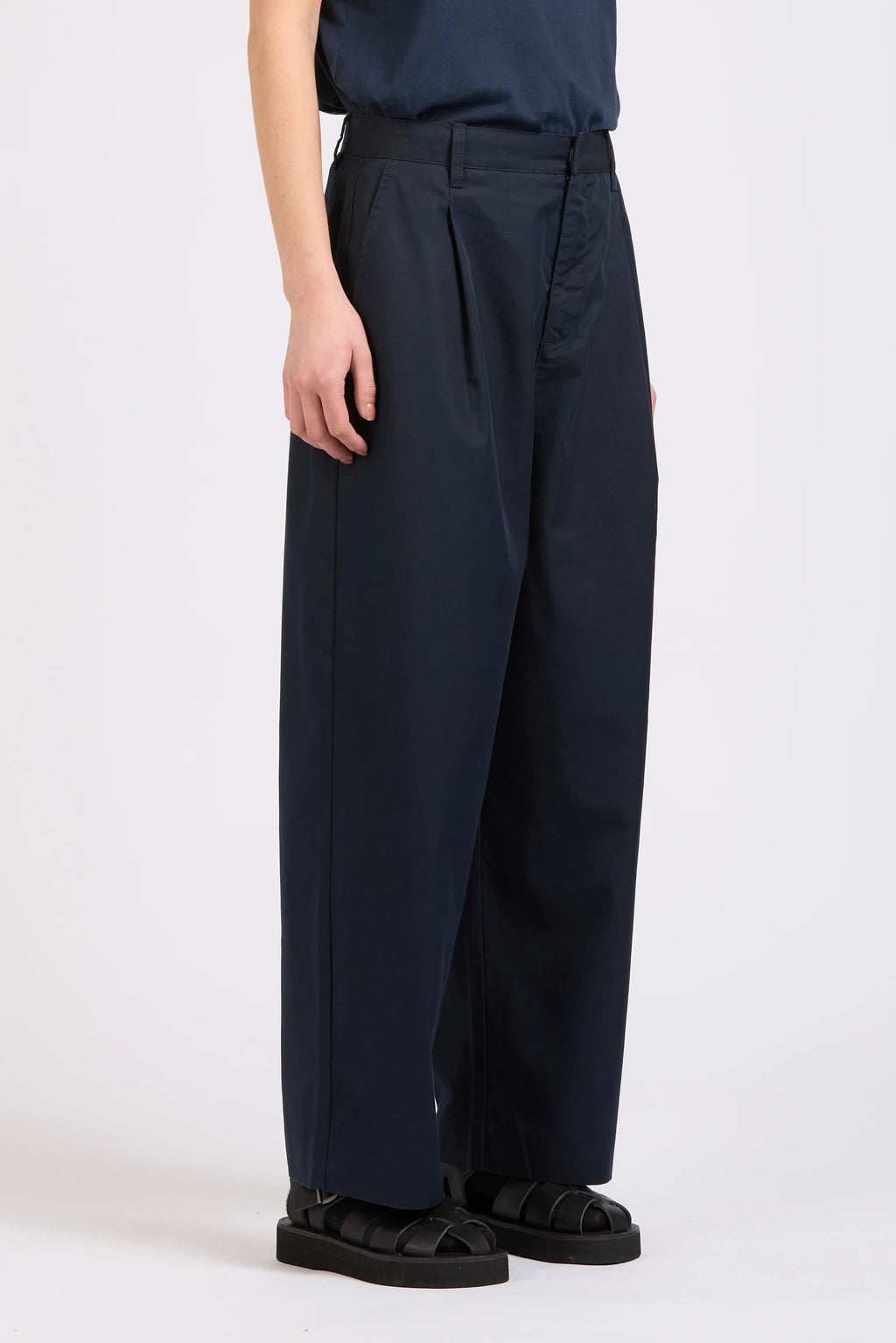 Maxi Pleat Pant, Navy