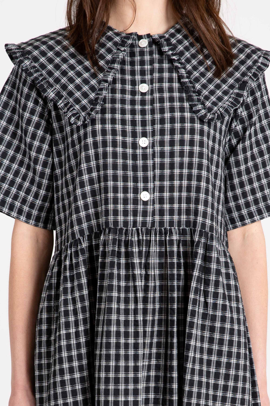 Big Frill Midi, Seersucker Check, Midnight