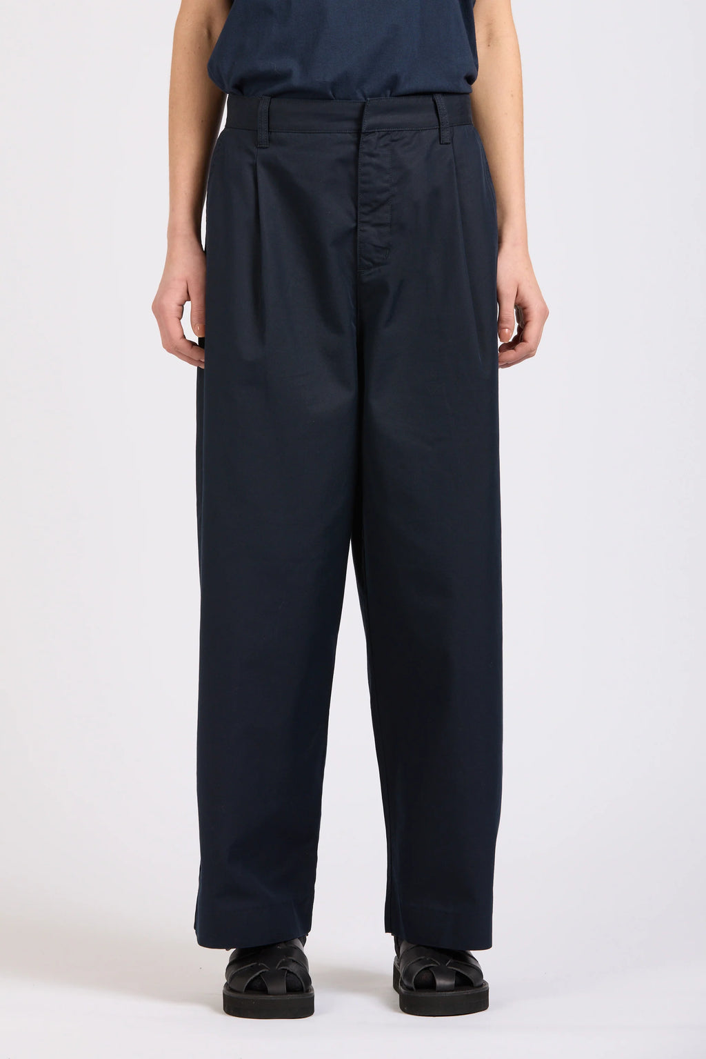 Maxi Pleat Pant, Navy