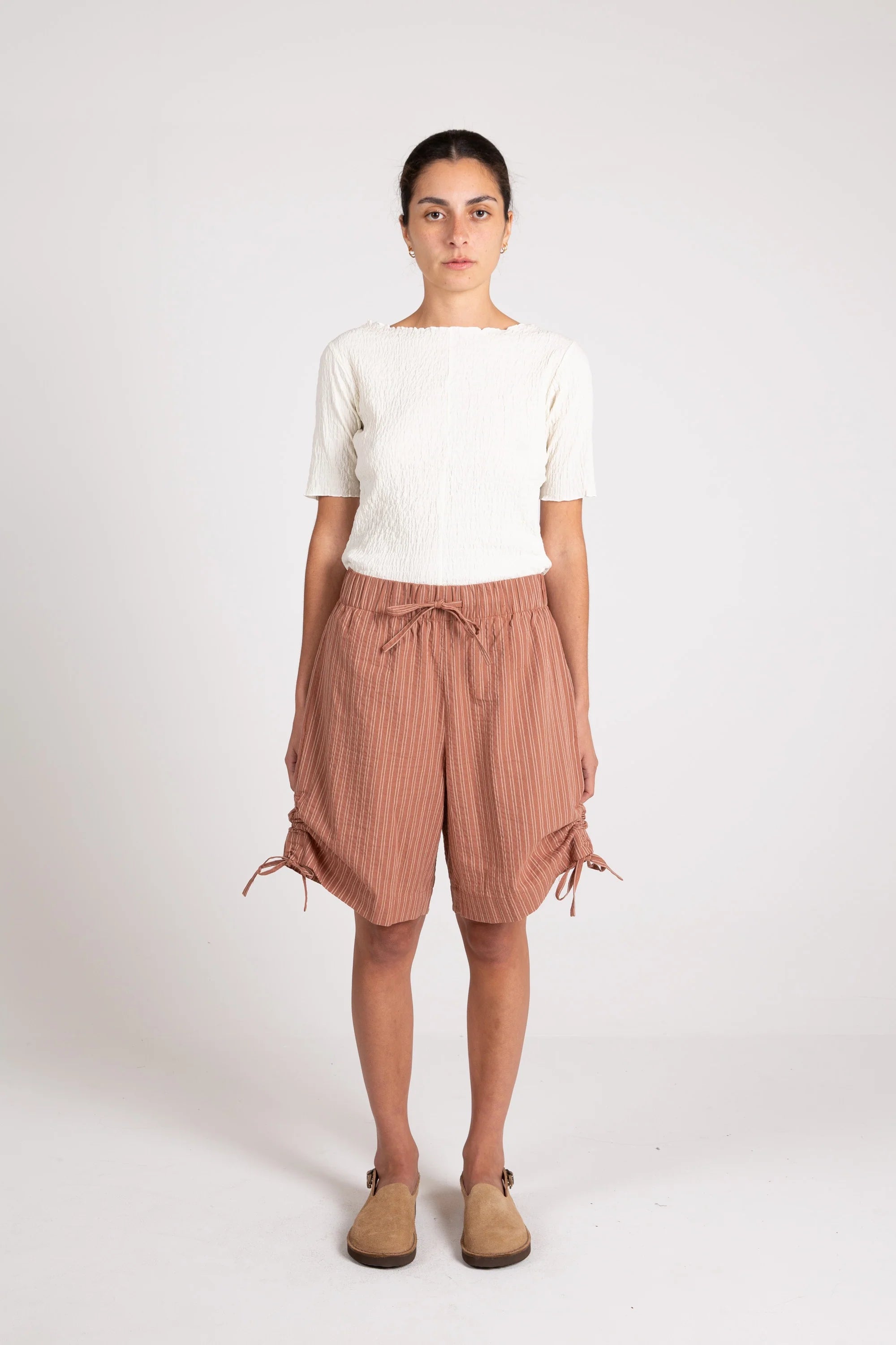 Soda Tie Short, Seersucker, Mud Stripe