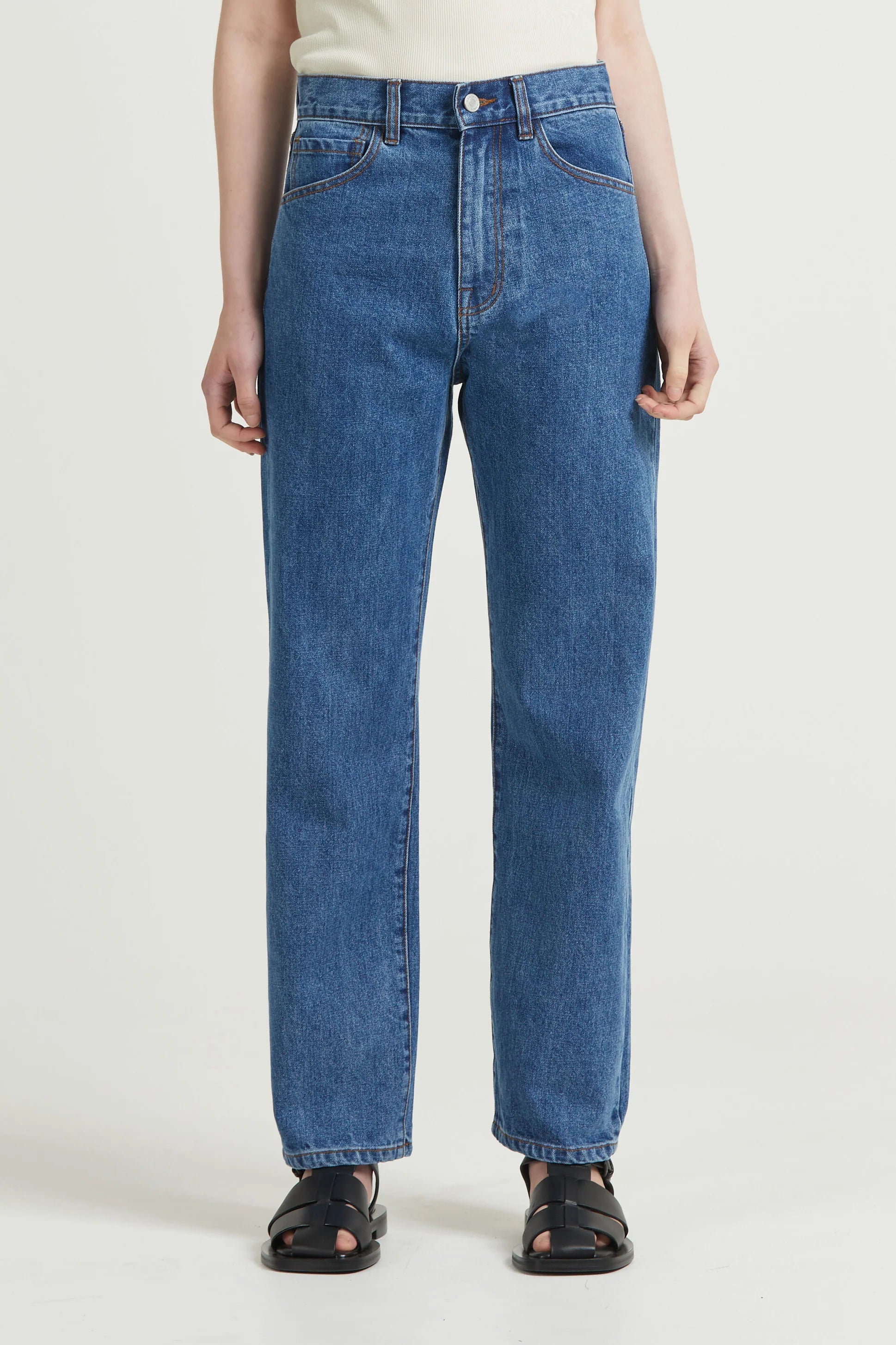 Straight Leg Selvedge Jean, Stone Wash