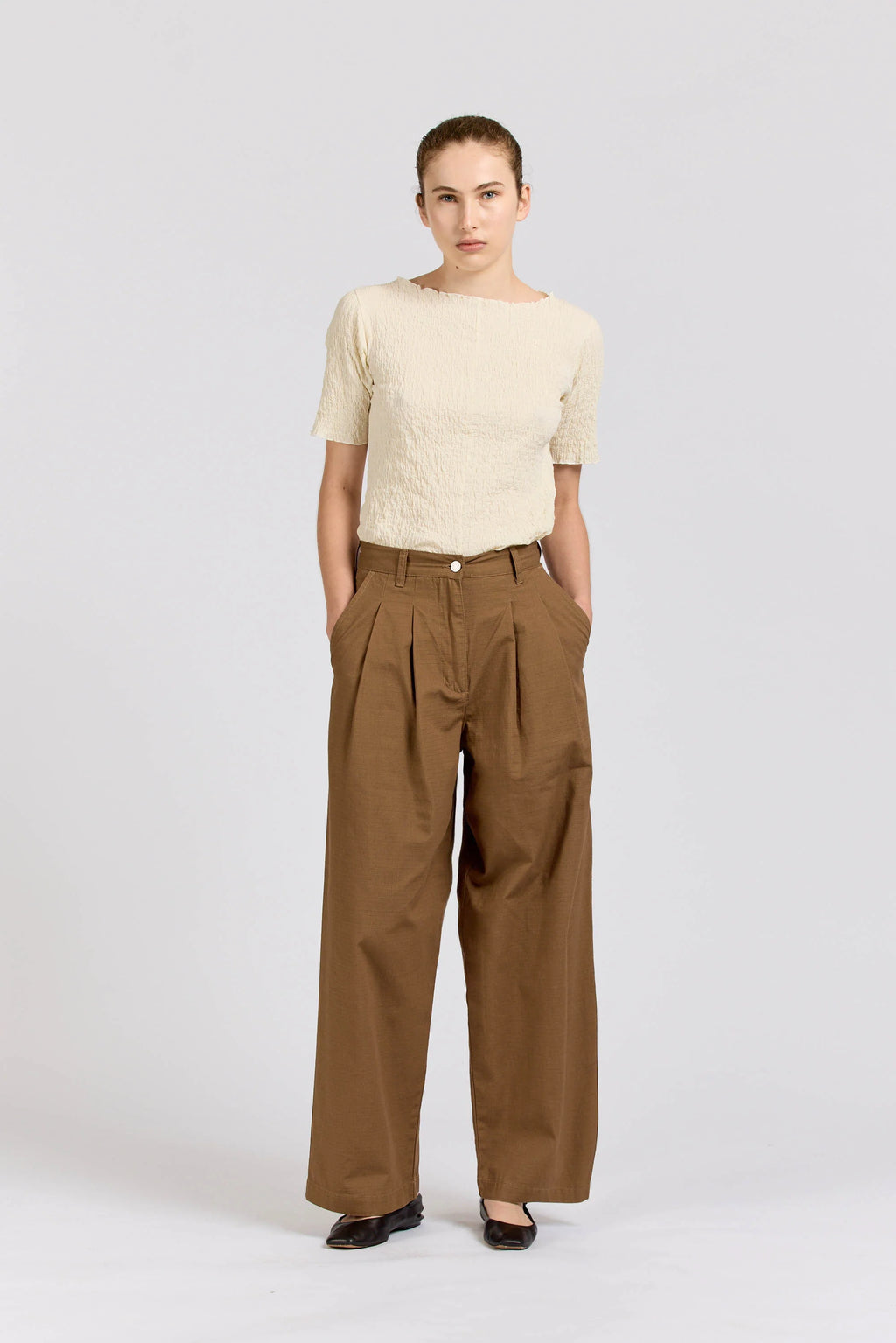 Pleat Pant, Ripstop, Walnut