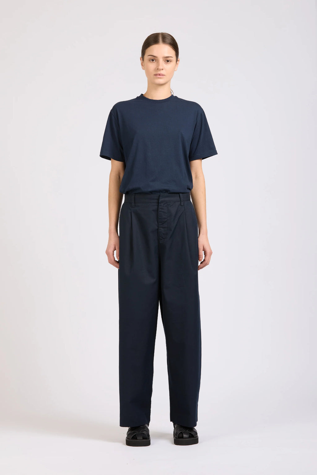 Maxi Pleat Pant, Navy
