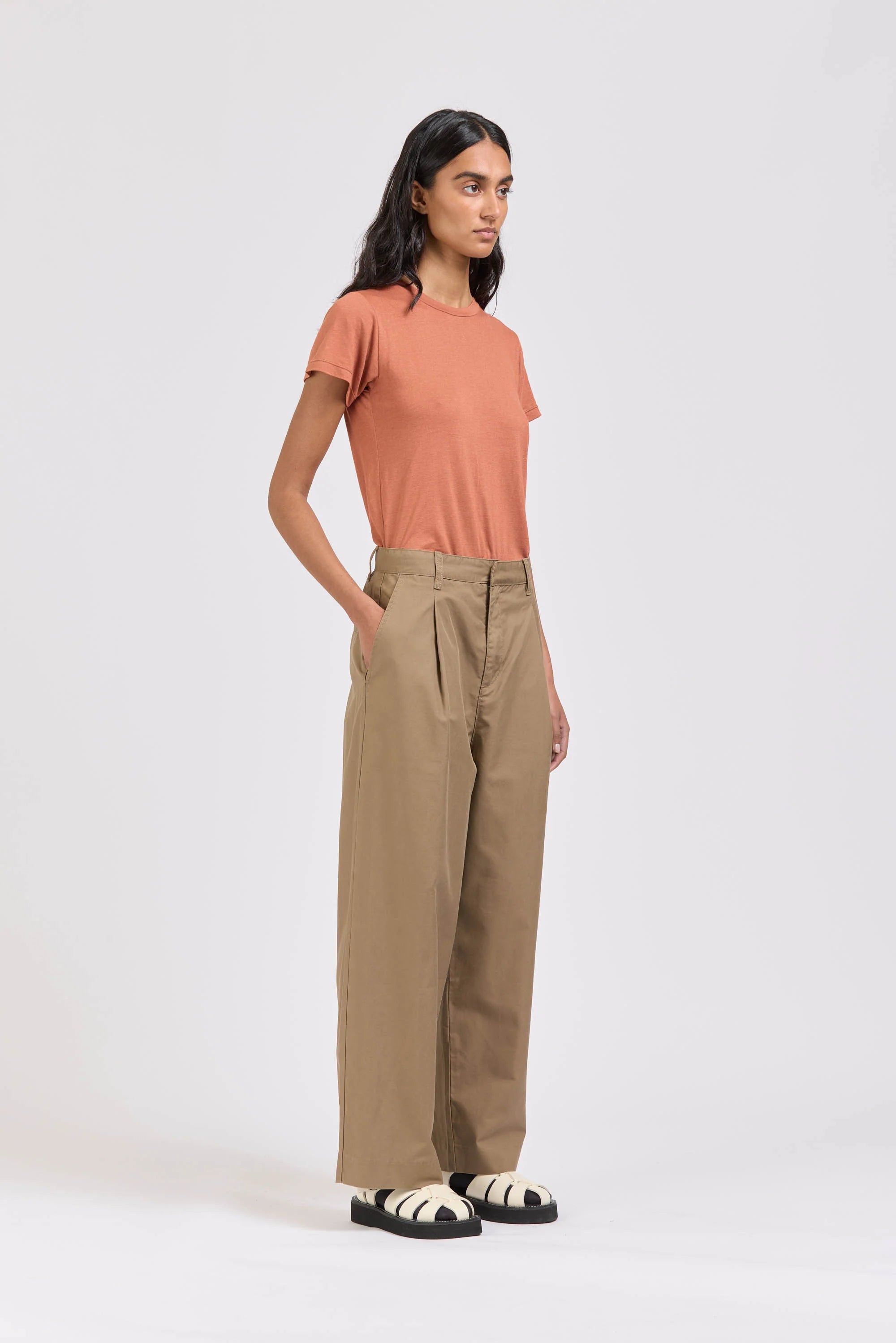 Maxi Pleat Pant, Mushroom