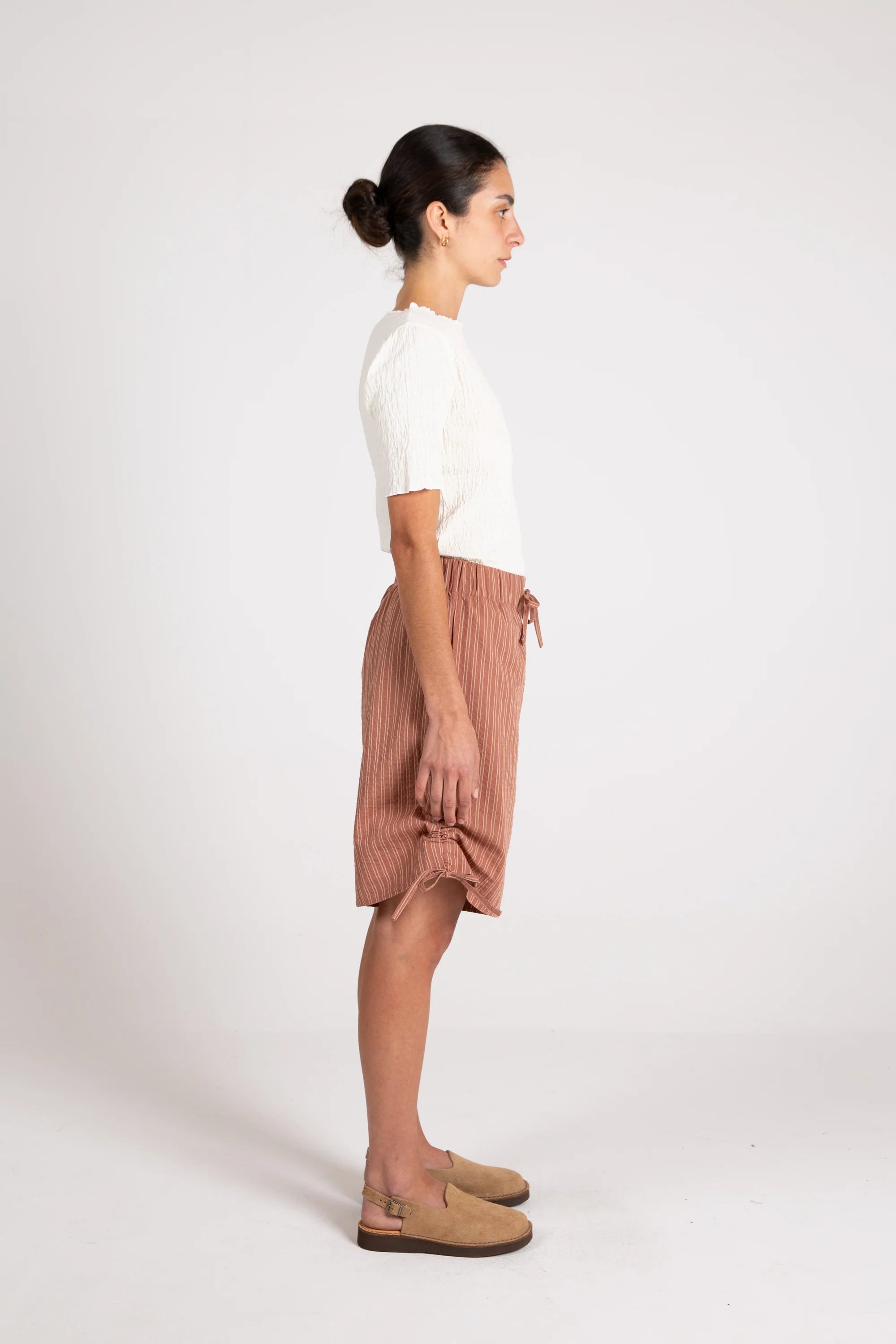 Soda Tie Short, Seersucker, Mud Stripe