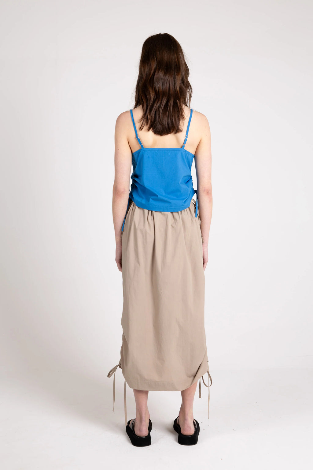 Loop Ruche Tie Top, Azure
