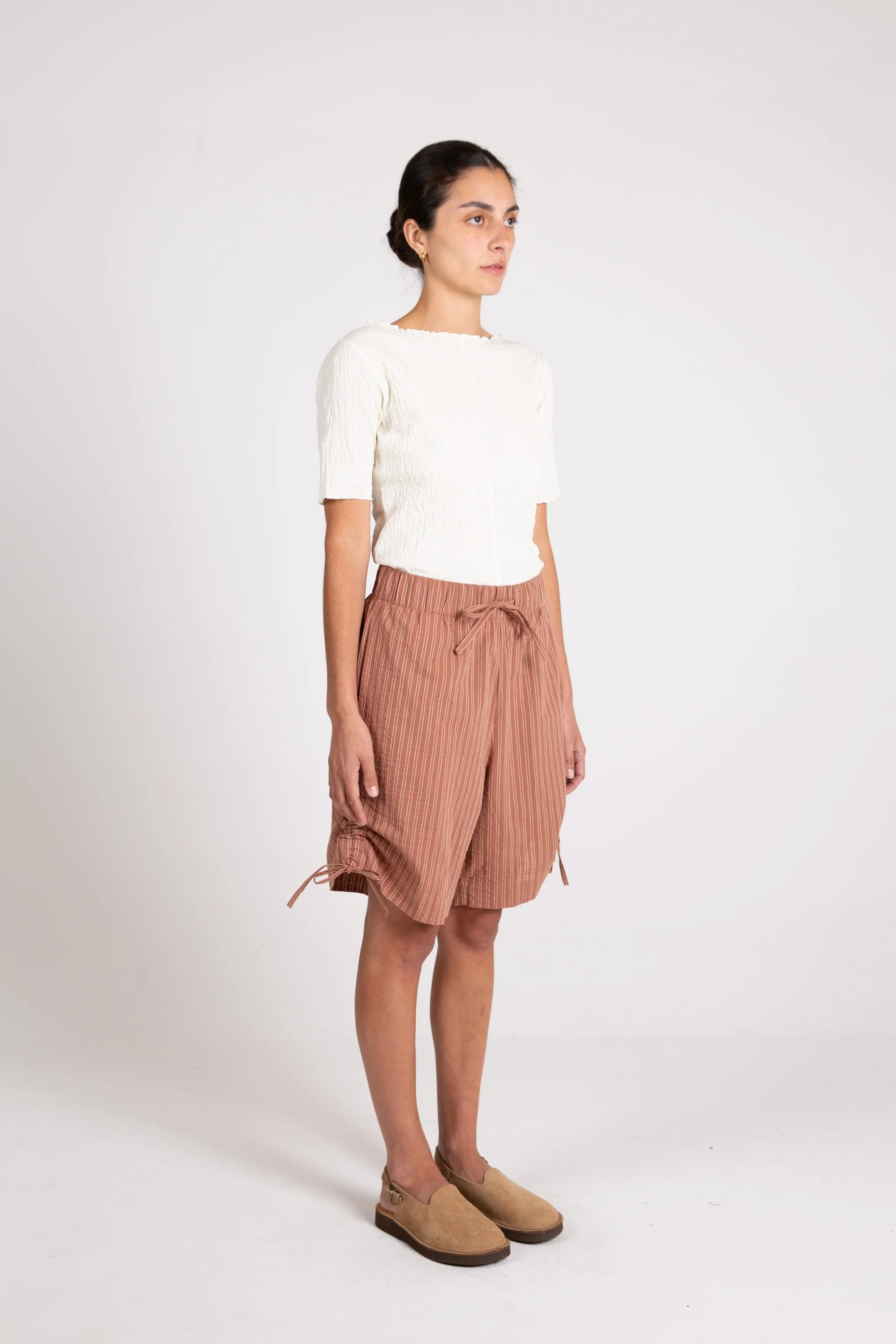 Soda Tie Short, Seersucker, Mud Stripe