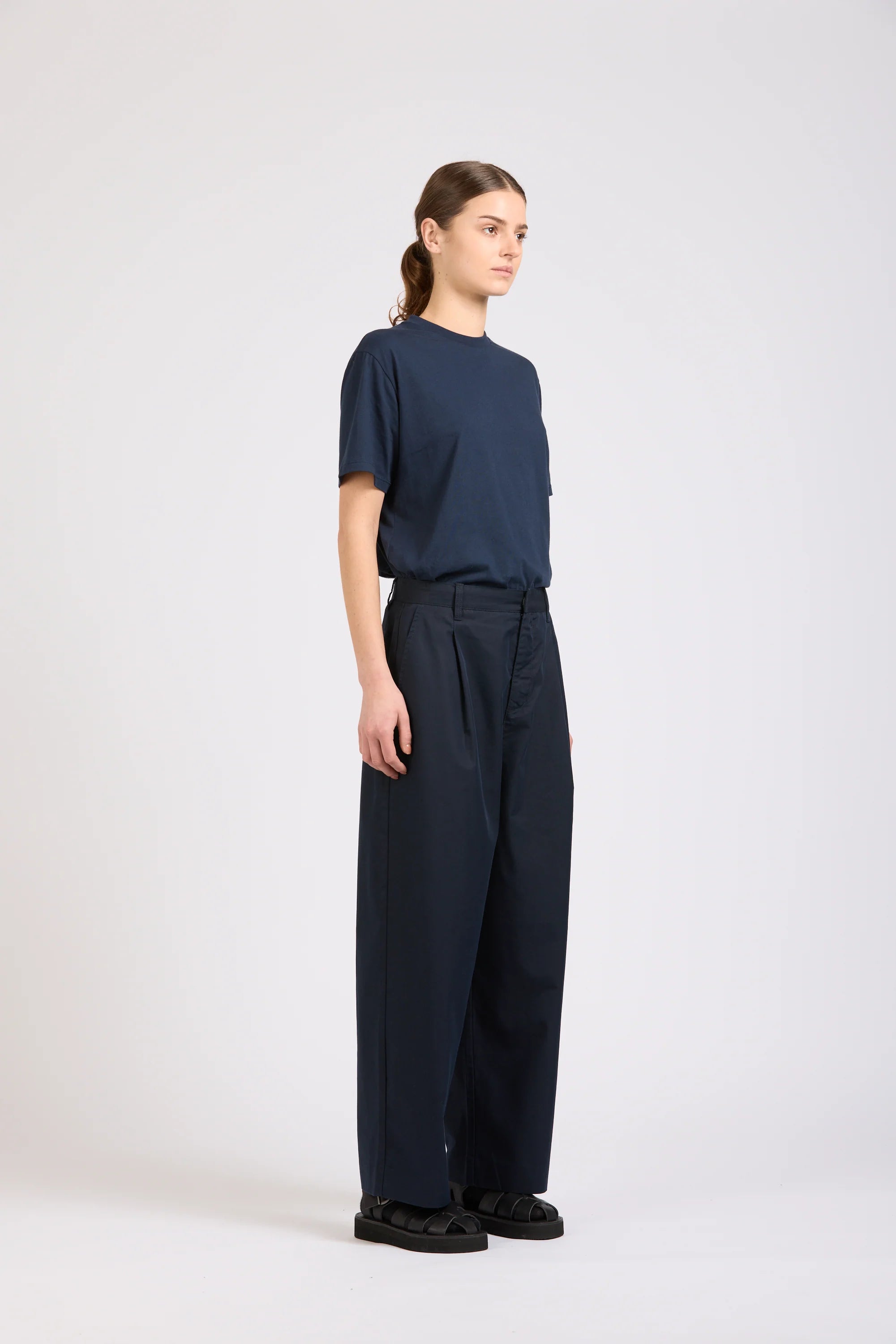 Maxi Pleat Pant, Navy