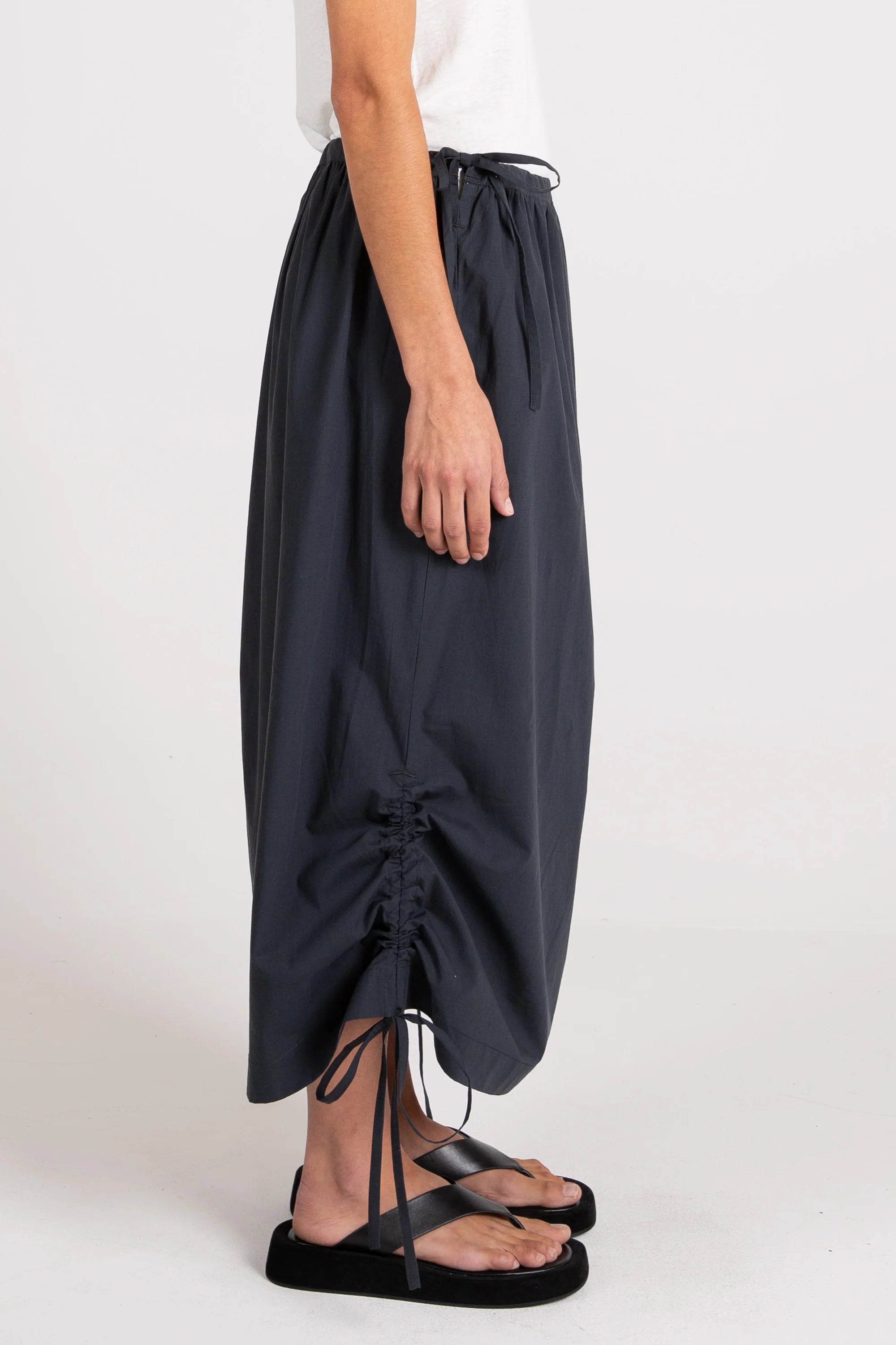 Loop Ruche Tie Skirt, Petrol