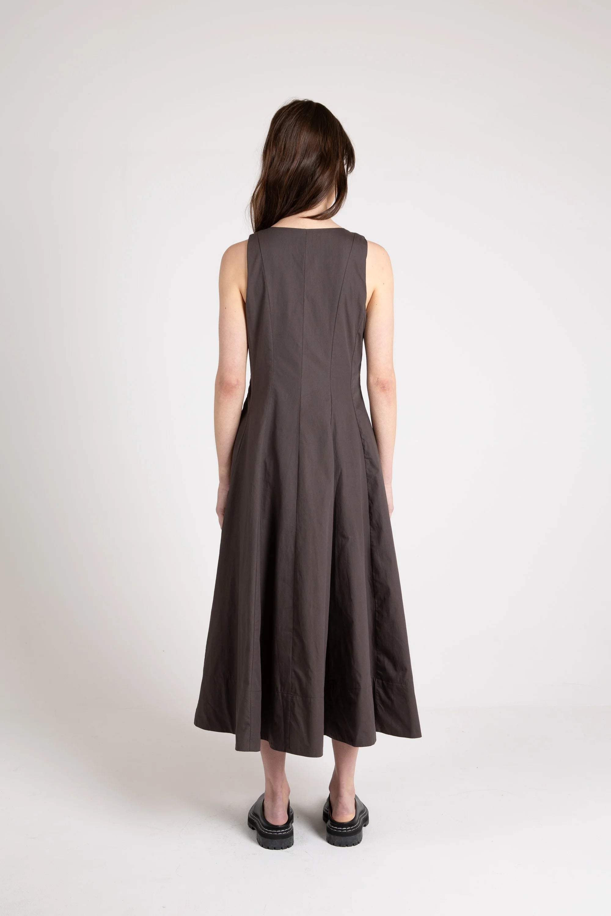 Arc Dress, Poplin, Espresso