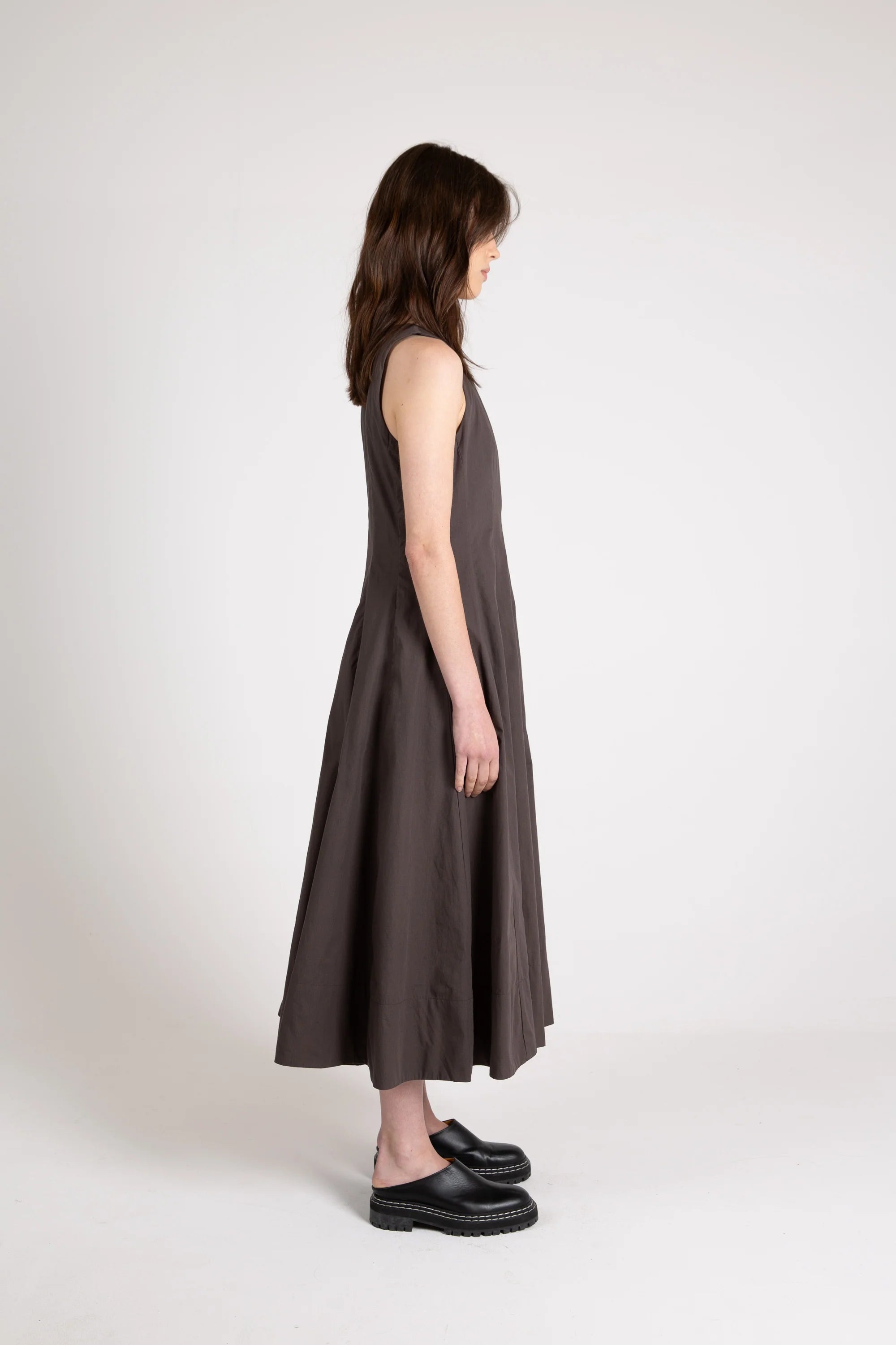 Arc Dress, Poplin, Espresso