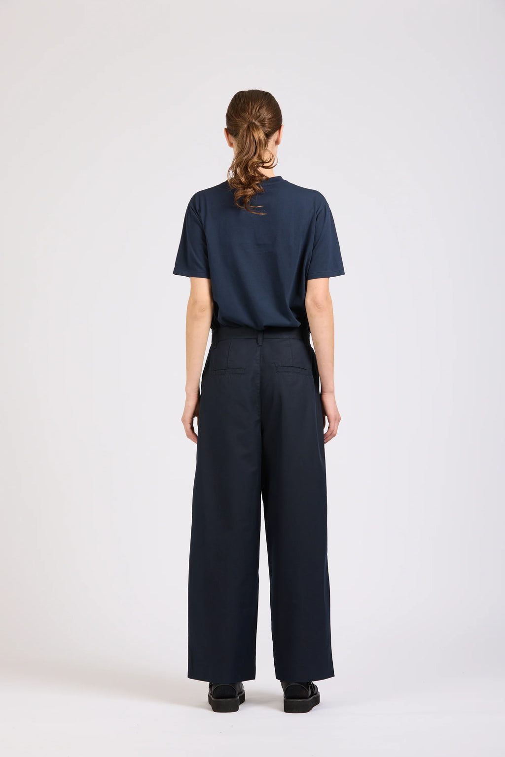 Maxi Pleat Pant, Navy