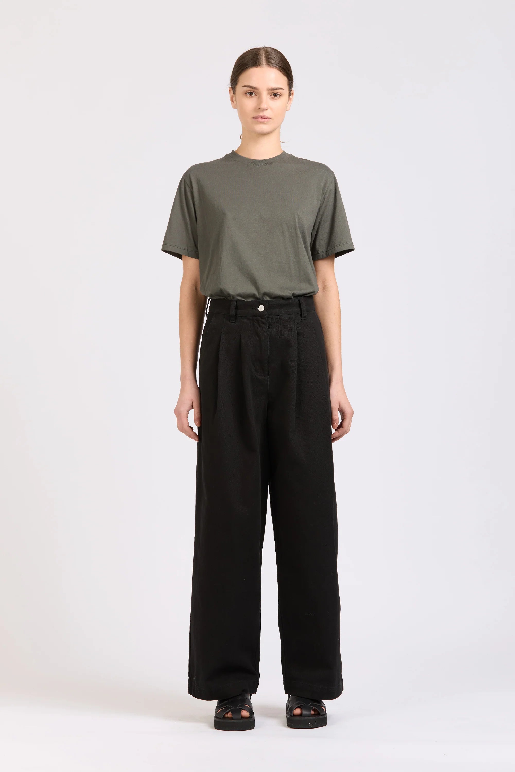 Pleat Pant, Heavy Twill, Black