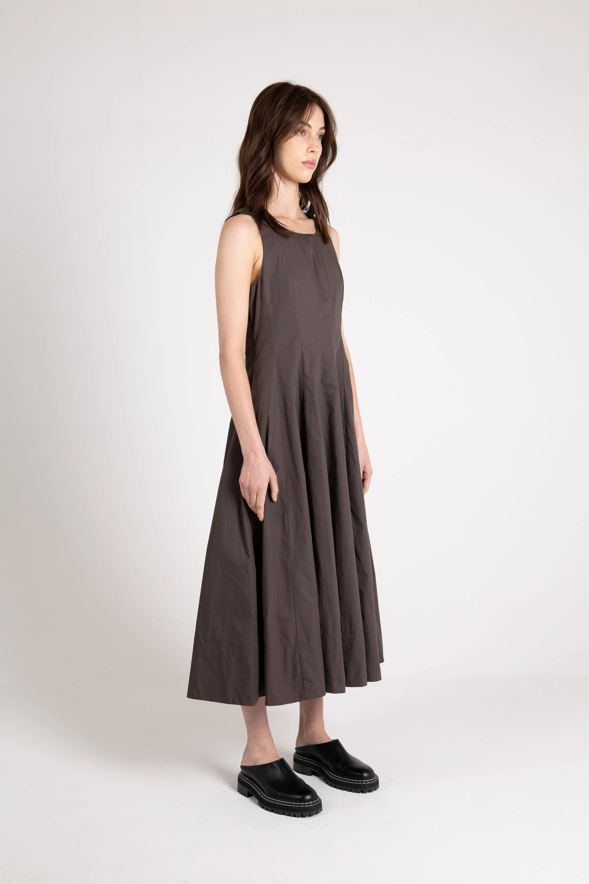 Arc Dress, Poplin, Espresso